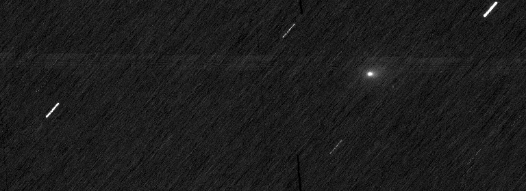 The European Space Agency's ExoMars Trace Gas Orbiter image of interstellar comet 3I/ATLAS, as it passed close to Mars.