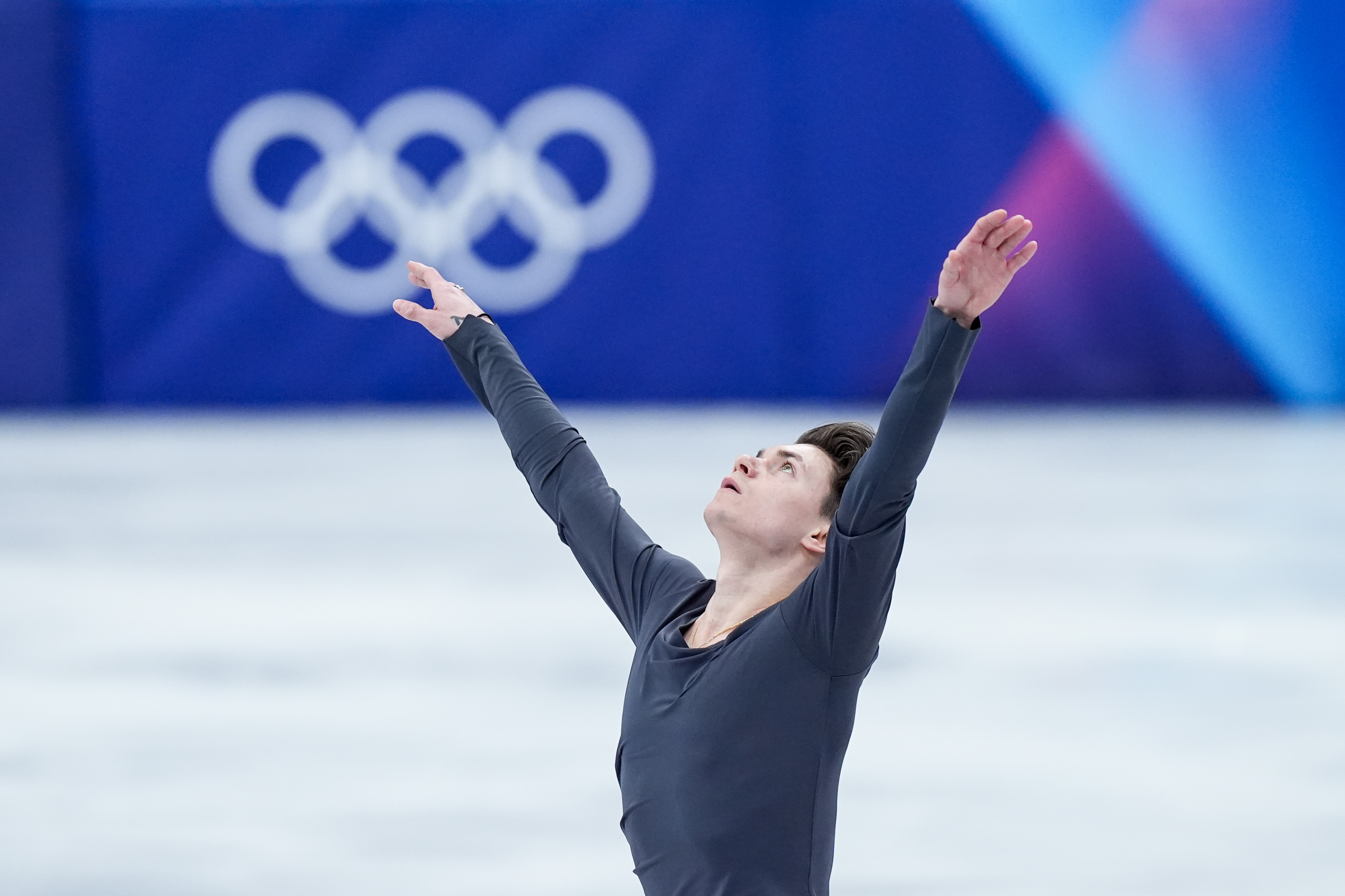 Maxim Naumov of Team USA competes in the Men free skating event.