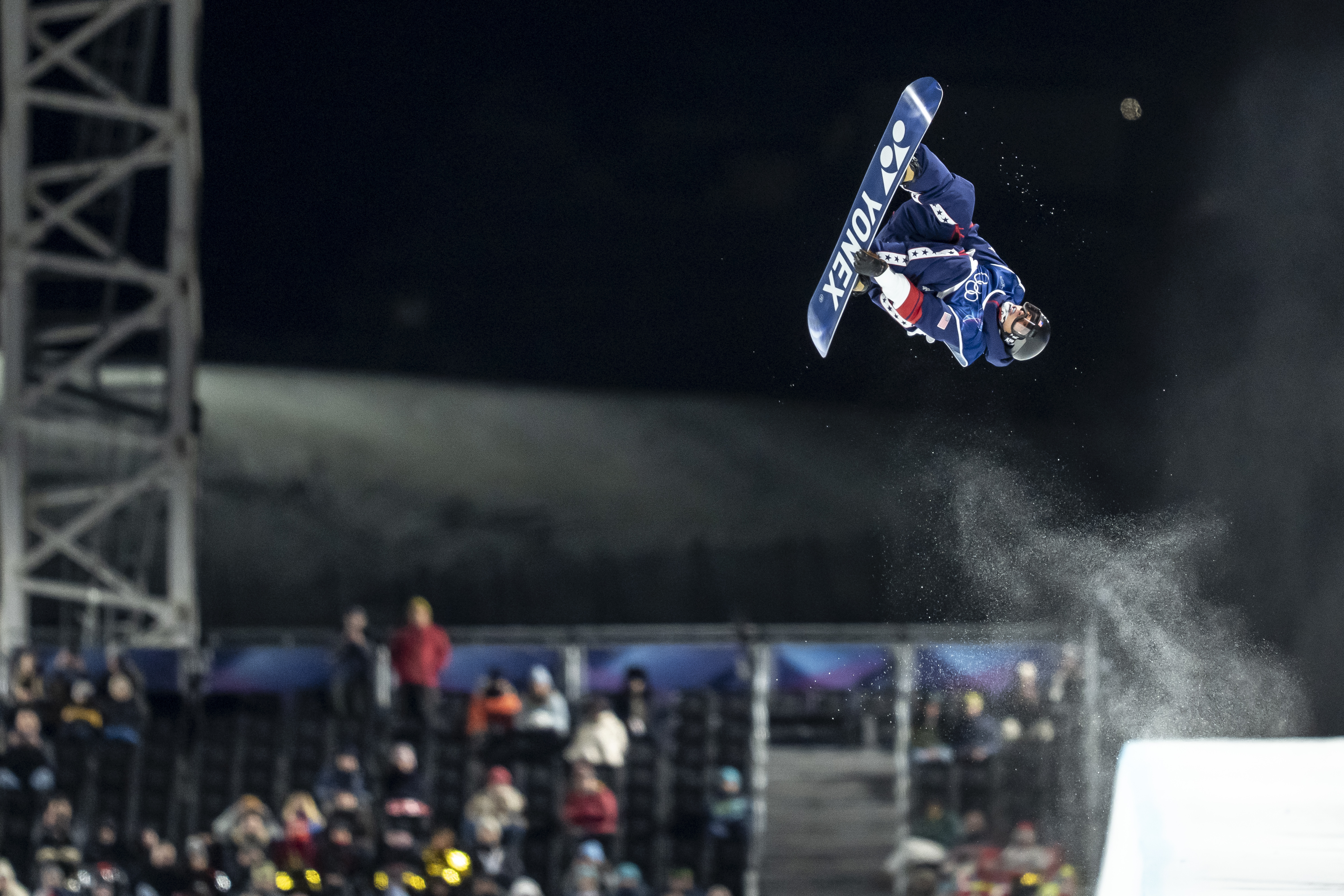Jake Pates of Team United States in action in the men's halfpipe finals.