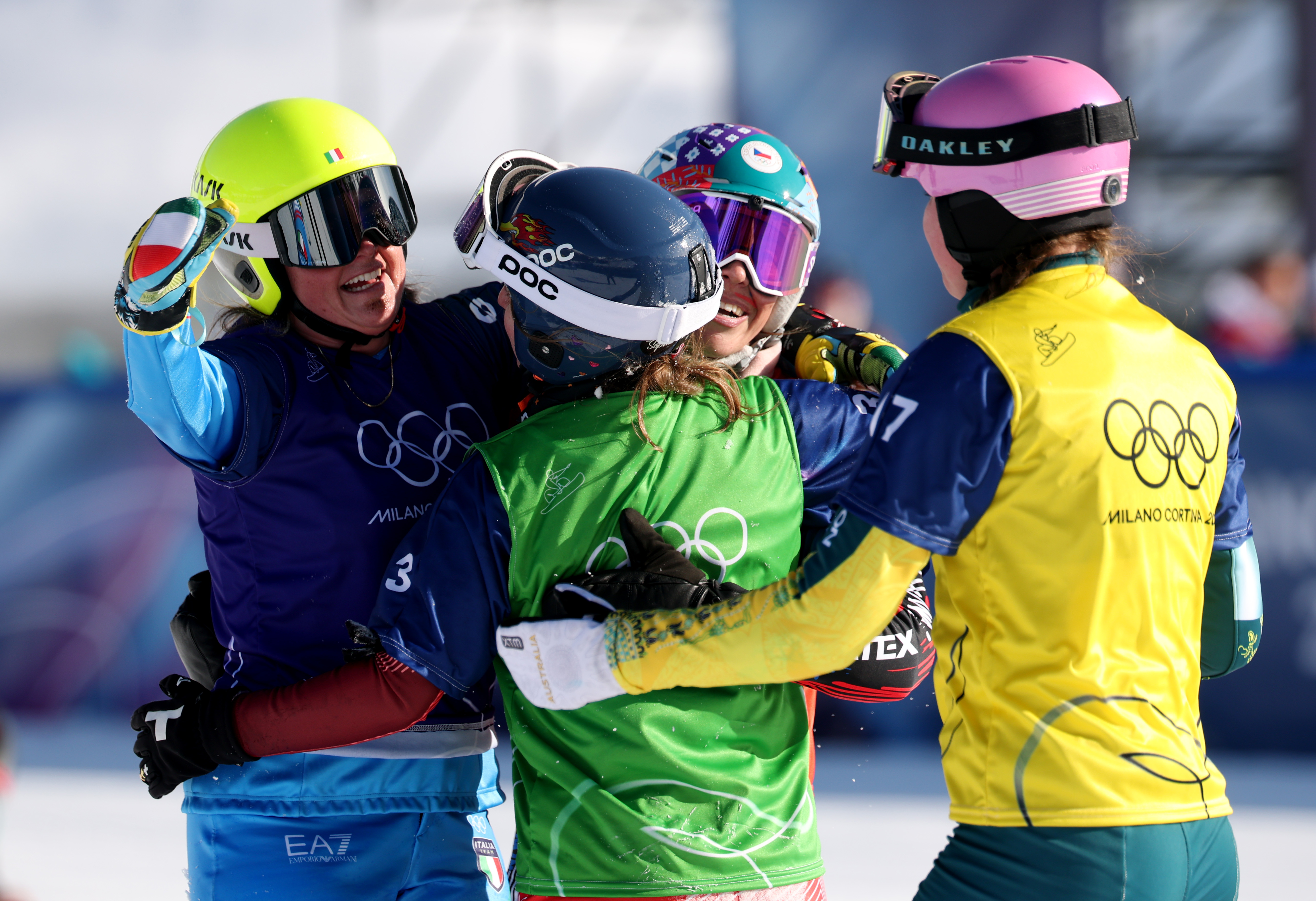 Italy's Michela Moioli, Czechia's Eva Adamczykova, Switzerland's Noemie Wiedmer and Australia's Josie Baff