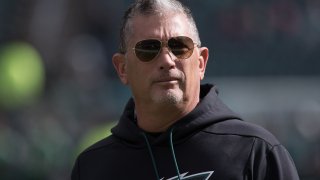 Philadelphia Eagles defensive coordinator Jim Schwartz during a game against the Carolina Panthers at Lincoln Financial Field.