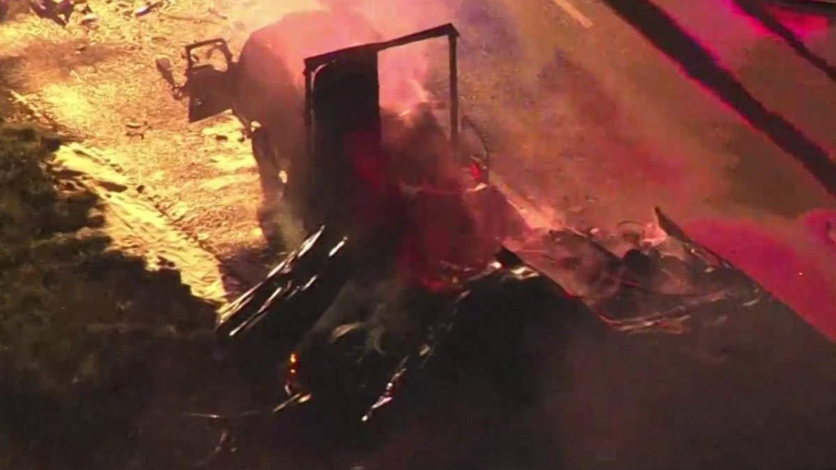 1 Dead in Fiery Crash Involving Van and Tractor-Trailer on NJ Turnpike ...