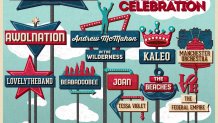 A flyer for the Radio 104.5 13th Birthday Celebration listing The 1975, AWOLNATION, Andrew McMahon in the Wilderness, Kaleo, Manchester Orchestra, lovelytheband, beabadoobee, joan, The Beaches, The Federal Empire & Tessa Violet.
