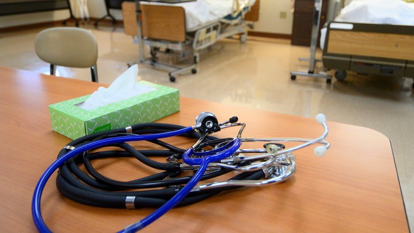 Stethoscopes on a table