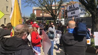 Protesters with signs