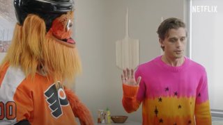 Gritty in a kitchen