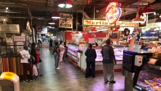 Shoppers at Reading Terminal Market in Philadelphia