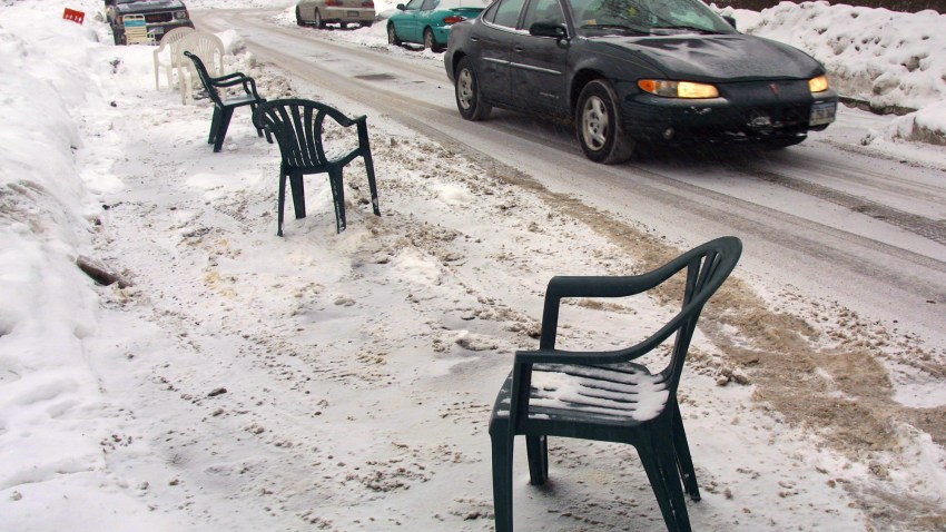 Chairs in Parking Spaces Lawn Chair