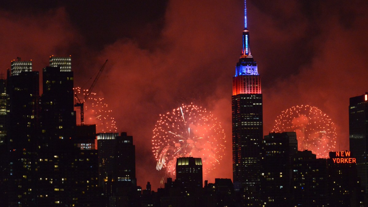 Fireworks, Empire State Building Lit Scarlet to Celebrate Rutgers