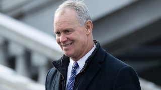 Rep. Mike Turzai, R-Allegheny, watches as Pennsylvania Gov. Tom Wolf takes the oath of office, Jan. 15, 2019, in Harrisburg, Pennsylvania.