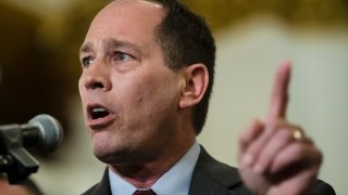 Senate President Pro Tempore Joe Scarnati, R-Jefferson, speaks after Democratic Gov. Tom Wolf delivered his budget address for the 2019-20 fiscal year to a joint session of the Pennsylvania House and Senate in Harrisburg, Pennsylvania, on Feb. 5, 2019.