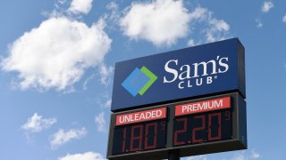 The price of gas is displayed on a sign at Sam's Club in Annapolis, Md., Monday, March 30, 2020.