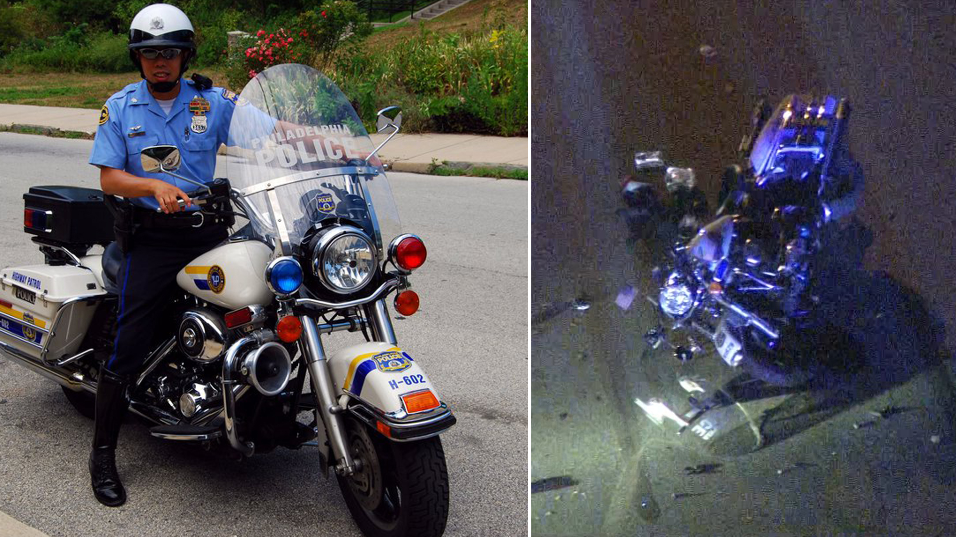 Andy Chan Police Pose Scene Motorcycle Crash