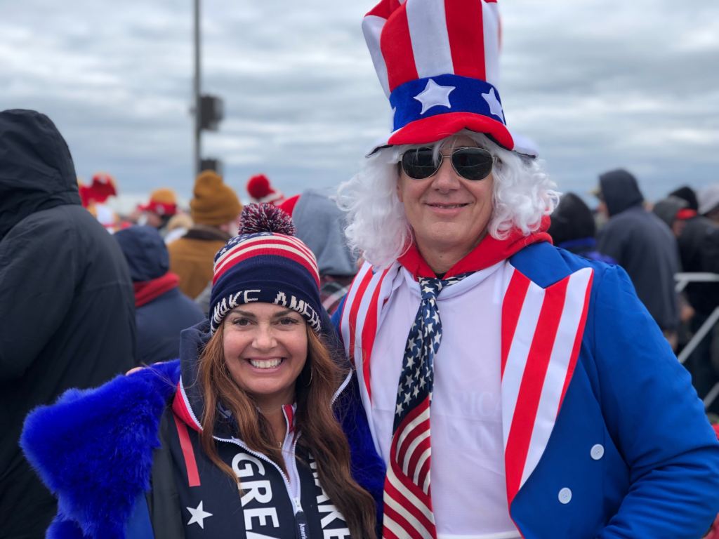 woman and man in USA gear