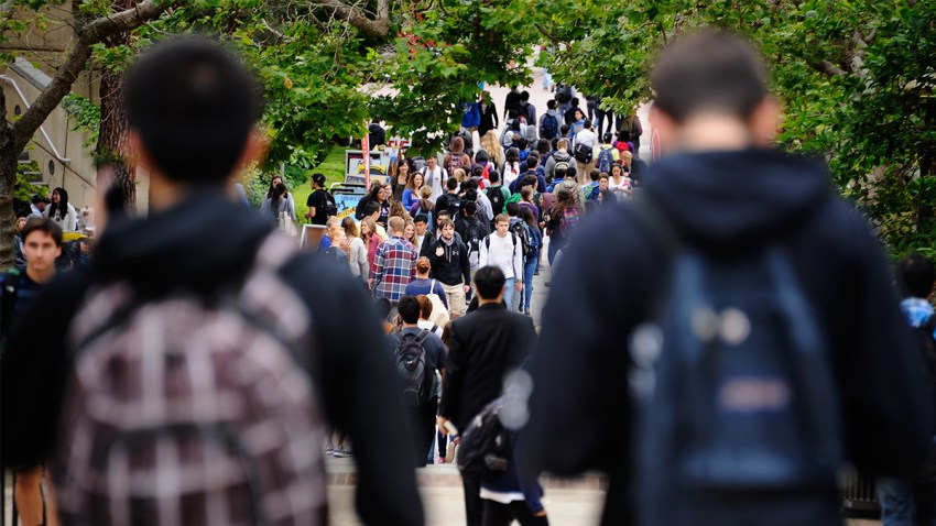 College walking
