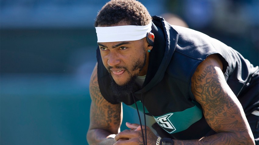 DeSean Jackson #10 of the Philadelphia Eagles looks on prior to the game against the Chicago Bears at Lincoln Financial Field