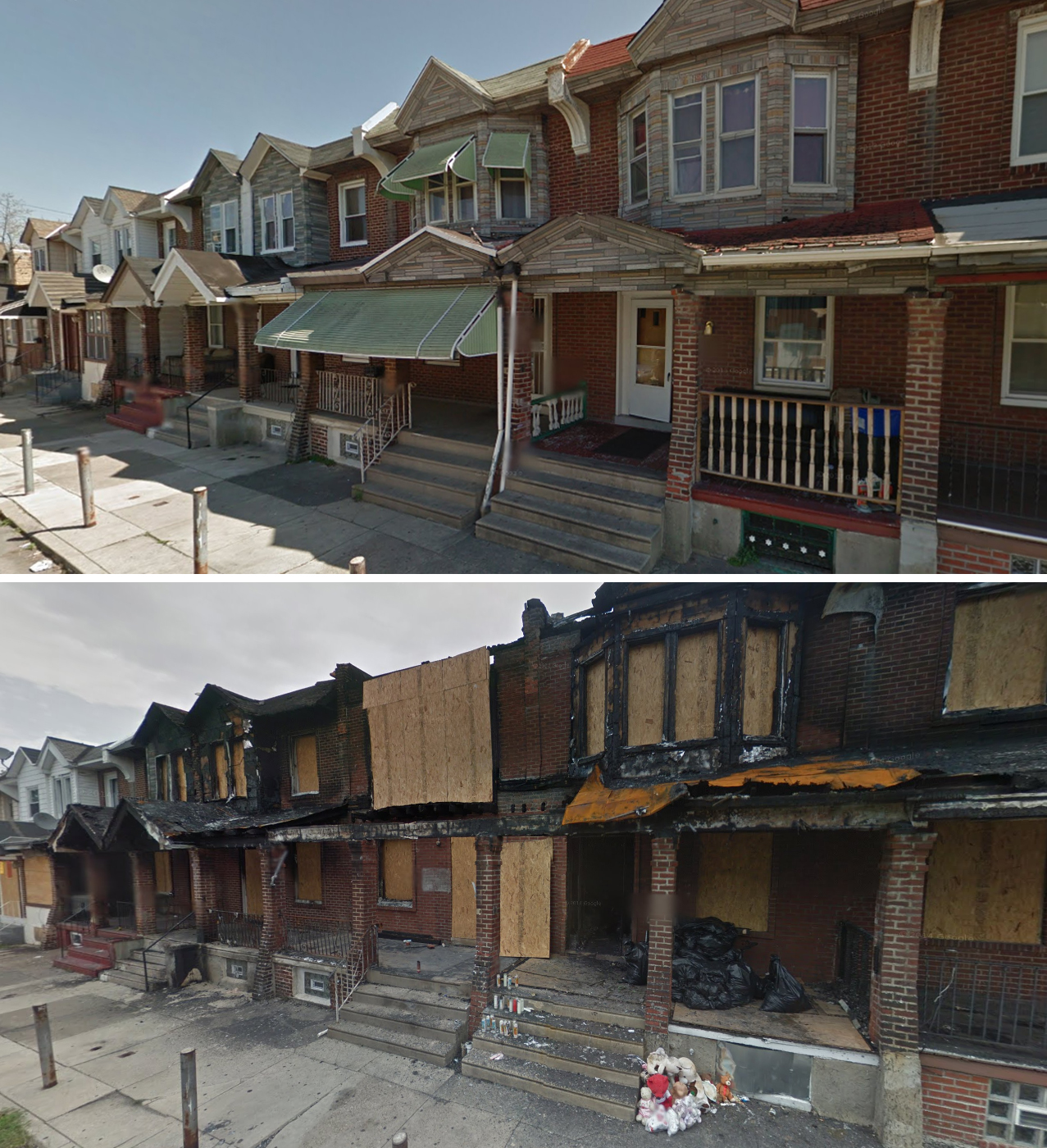 Gesner Street Before After Fire