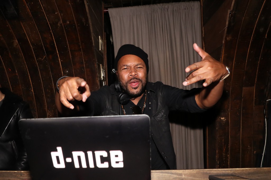 DJ D-Nice spins at the Def Jam Christmas Party