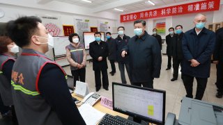 Chinese President Xi Jinping inspects coronavirus prevention and detection technology in Beijing