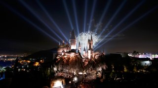 Hogwarts Castle at the opening of the 'Wizarding World of Harry Potter"