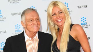 FILE - Crystal and Hugh Hefner