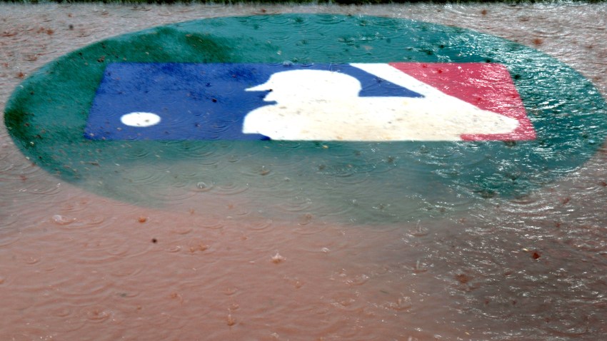 Baseball logo rain