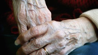 PHI elderly woman's hands
