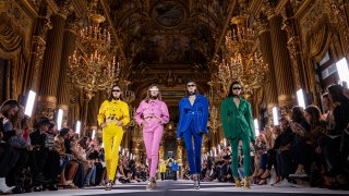 In this Sept. 27, 2019, file photo, models walk the runway during the Balmain Womenswear Spring/Summer 2020 show as part of Paris Fashion Week in Paris, France.