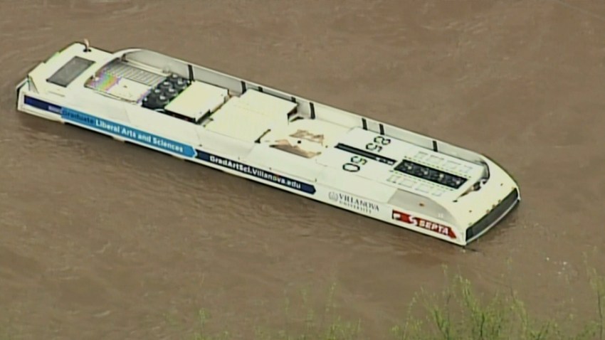 SEPTA bus under water flood