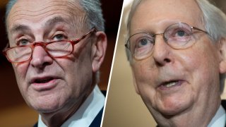 Senate Minority Leader Chuck Schumer, left, and Majority Leader Mitch McConnell.