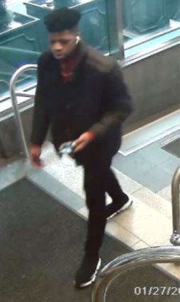 A surveillance photo of the suspect. 