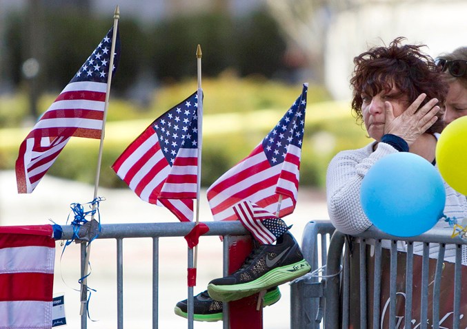 APTOPIX Boston Marathon Moment of Silence