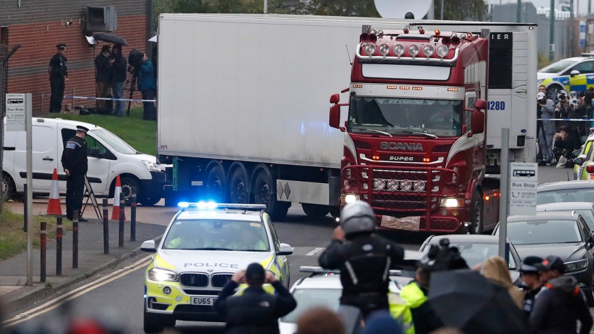 APTOPIX Britain Truck Bodies Found