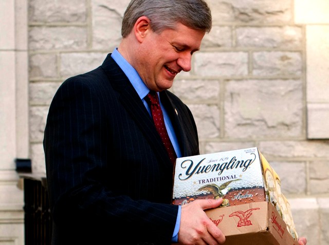 Canada Harper Beer Wager Yeungling