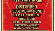 A flyer for the MMRBQ concert listing Disturbed, Sublime with Rome, The Pretty Reckless, Royal Blood Puddle of Mudd, Crobot, Dirty Honey, The Hu, and Foxtrot and the Get Down