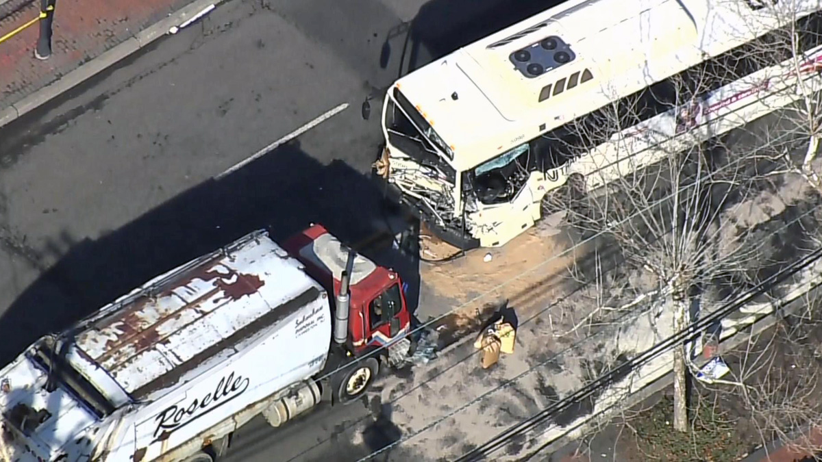 Nj Transit Bus Driver Killed After Head On Crash With Garbage Truck