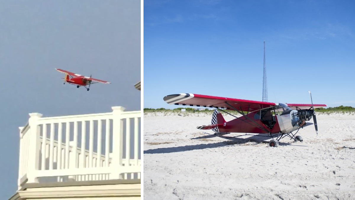 Plane Lands On Secured Coast Guard Beach At Jersey Shore Pilot