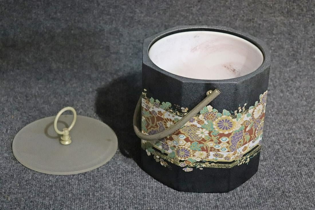 Hand-painted Oleg Cassini ice bucket.