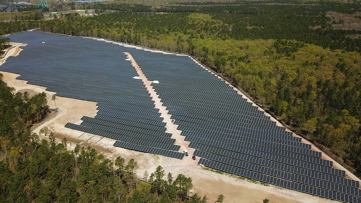 40 acres of solar panels on-site at Six Flags Great Adventure in Jackson, New Jersey