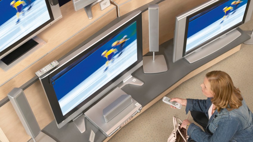 lady store shopping television