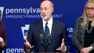 Left: Pennsylvania Gov. Tom Wolf. Right: Pennsylvania Health Secretary Dr. Rachel Levine