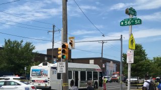 SEPTA bus stopped after crash