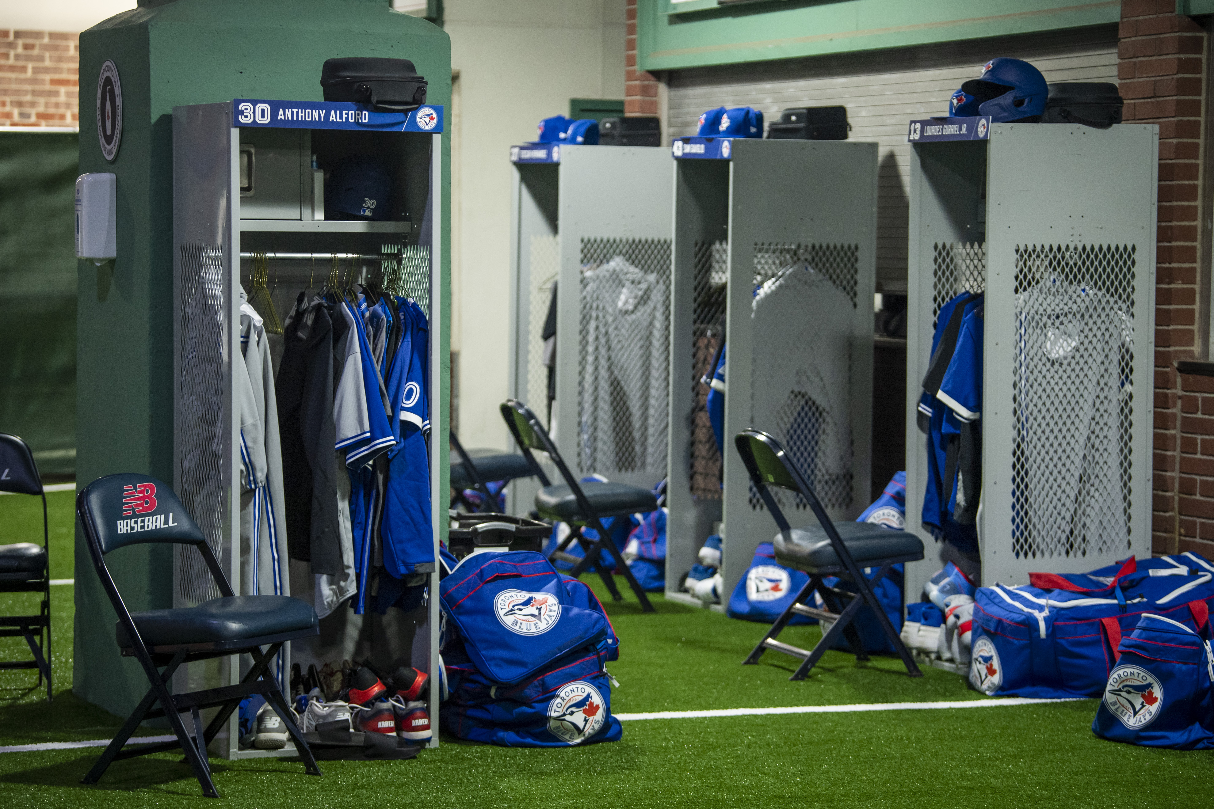 The Toronto Blue Jays visiting team auxiliary clubhouse constructed News  Photo - Getty Images