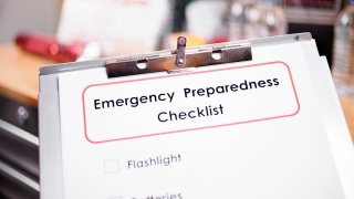 stock image of a list that reads emergency preparedness