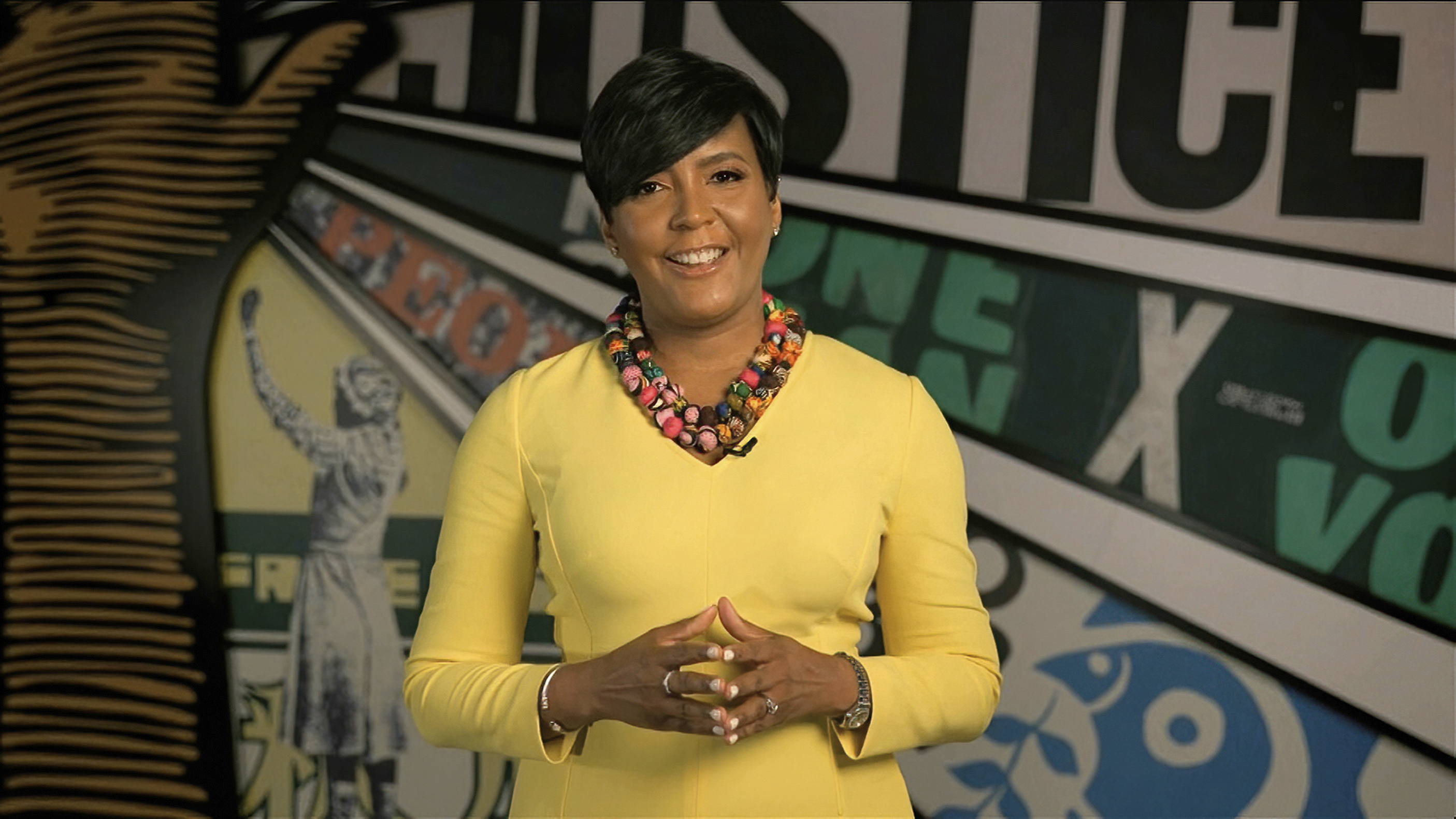 In this Aug. 20, 2020, image from video, Atlanta Mayor Keisha Lance Bottoms speaks during the fourth night of the Democratic National Convention.