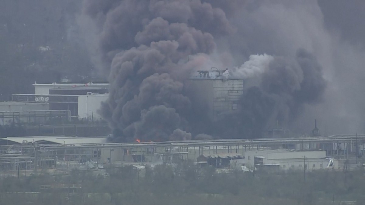 Chemical Plant Burns After Hurricane Laura Passes Through