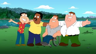 Joe, Peter, Quagmire, and Cleveland from "Family Guy"