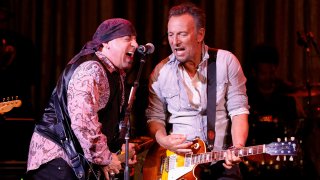 Little Steven and Bruce Springsteen perform onstage