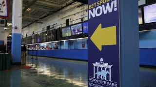 The Monmouth Park Sports Book is viewed in New Jersey