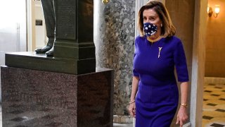 U.S. House Speaker Nancy Pelosi, a Democrat from California, walks to the House Chamber at the U.S. Capitol in Washington, D.C., Sept. 21, 2020.